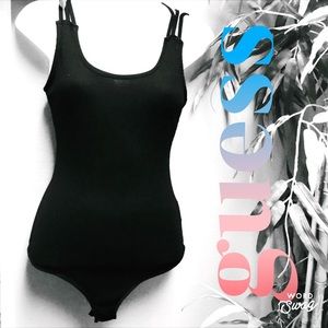 GUESS One Piece Tank Black and Detail Straps